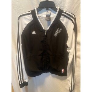 Men's San Antonio‎ Spurs NBA Adidas Wind Breaker Jacket Size Medium Game Day Fan